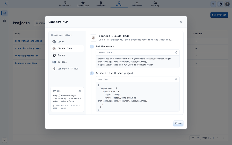 Steps for Claude Code. Replace the sample address with the one the guide shows for your site.