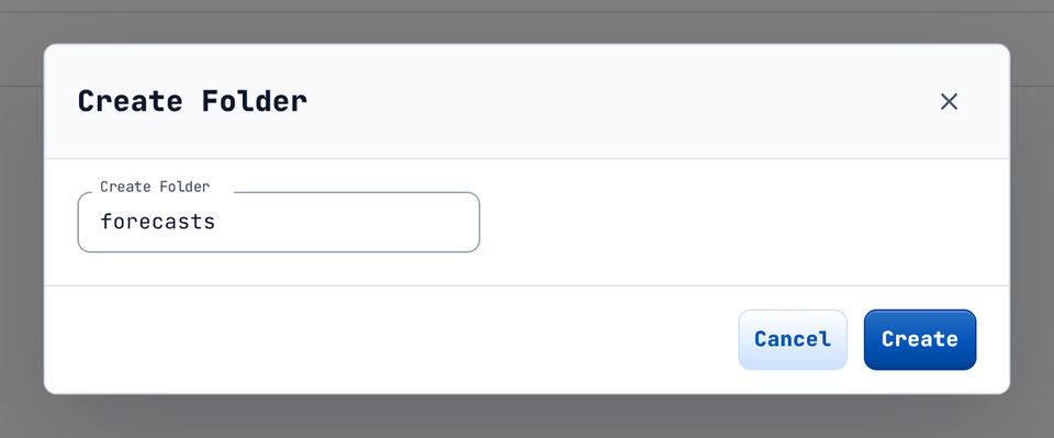 The Create Folder dialog.
