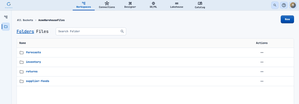The new folder appears in the list.